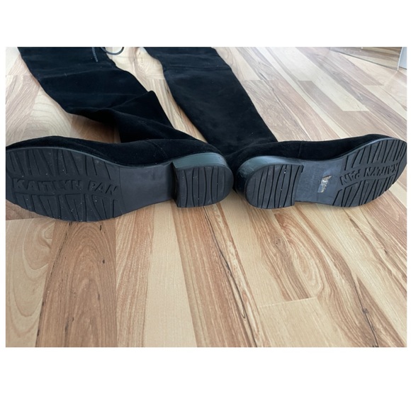 Black suede over the knee boots - Picture 3 of 4